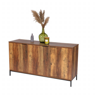 Buffet 3 portes effet noyer JOYA - Marron