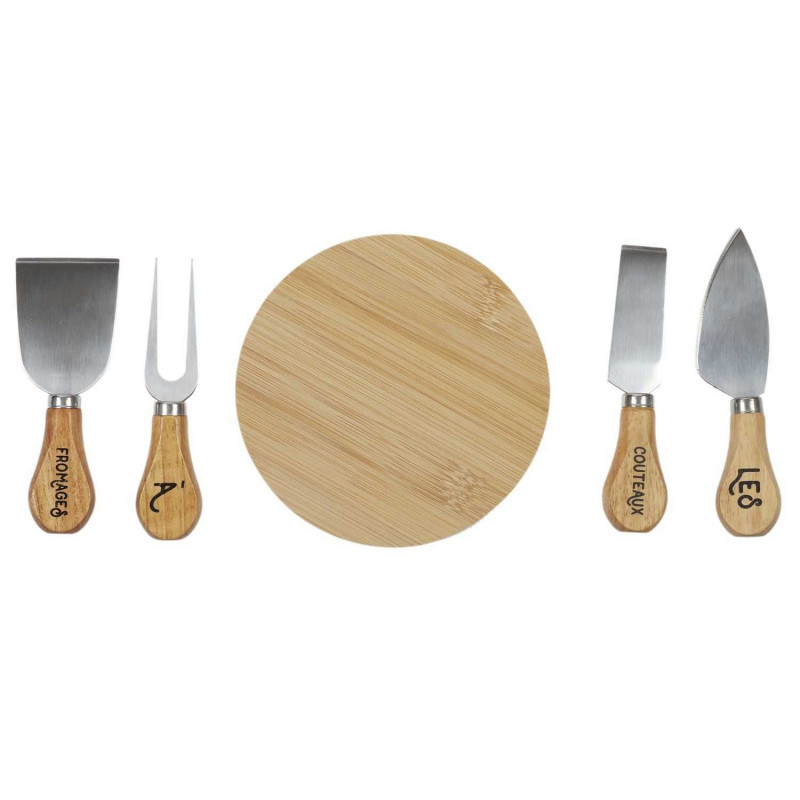 Coffret avec planche et couteaux à fromage - Beige