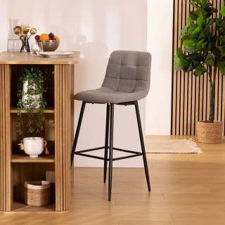 Lot de 2 chaises de bar rembourrées SIRAC - Gris