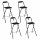 Lot de 4 chaises de bar pliante LOUNA - H. 97 cm - Noir