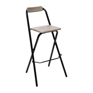 Lot de 4 Chaises de bar pliante Louna - H. 97,5 cm - Beige