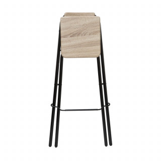 Lot de 4 Chaises de bar pliante Louna - H. 97,5 cm - Beige