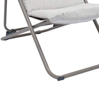Lot de 2 chiliennes de jardin pliante NILLIA - Noisette et café