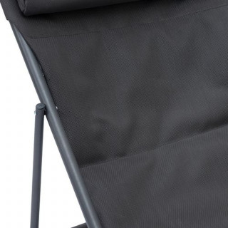 Lot de 2 chiliennes de jardin pliante MIRAEL - Anthracite
