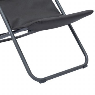 Lot de 2 chiliennes de jardin pliante MIRAEL - Anthracite