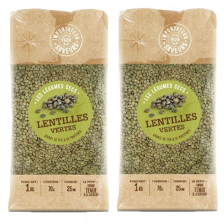 Lot 2x Lentilles vertes - Paquet 1kg