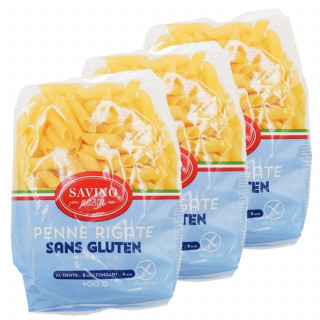 Lot 3x Pâtes Penne rigate - Sans gluten - Paquet 400g