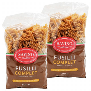 Lot 2x Pâtes Fusilli n°36 au blé complet - Paquet 500g