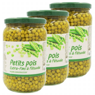 Lot 3x Petits pois extra fins - Bocal 445g