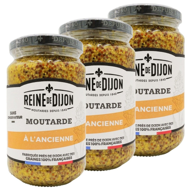 Lot 3x Moutarde à l'ancienne - Bocal 350g