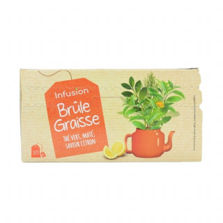 Lot 2x Infusion brûle graisse - Thé vert et maté saveur citron - Boîte 36g