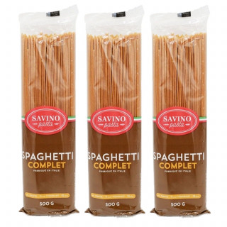 Lot 3x Pâtes Spaghetti au blé complet - Paquet 500g
