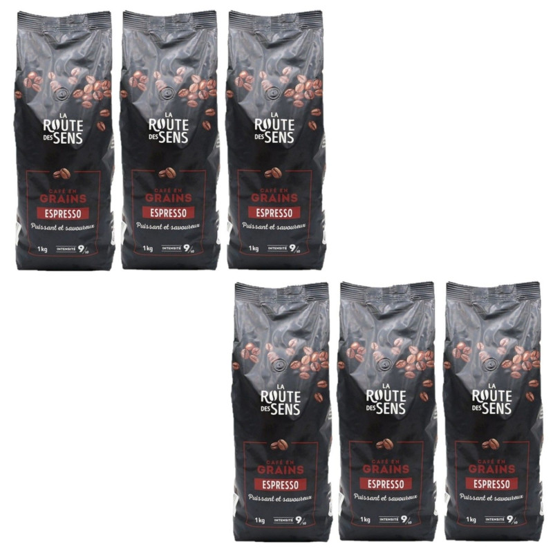 Lot 6x Café en grains expresso - Paquet 1kg