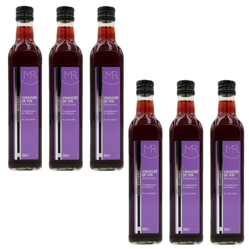 Lot 6x Vinaigre à l'échalote - Bouteille 50ml