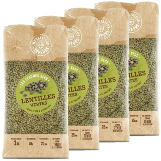 Lot 4x Lentilles vertes - Paquet 1kg