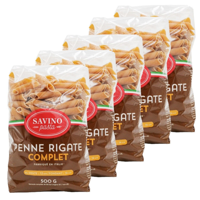 Lot 5x Pâtes Penne rigate n°31 au blé complet - Paquet 500g