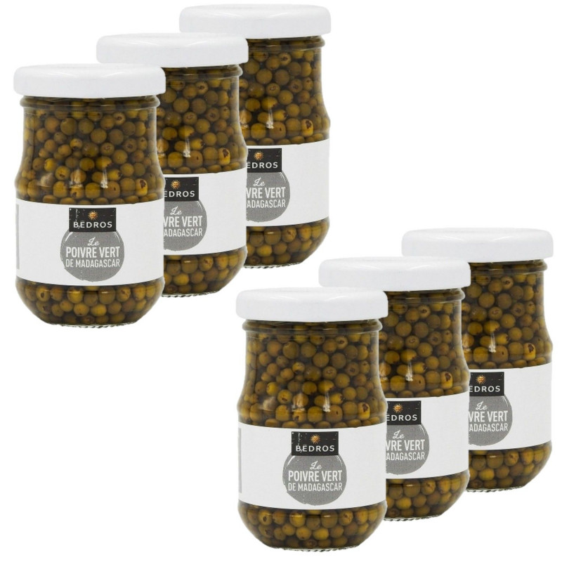 Lot 6x Poivre vert de Madagascar - Bocal 110g