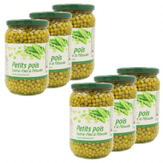 Lot 6x Petits pois extra fins - Bocal 445g