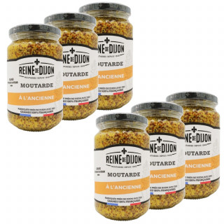 Lot 6x Moutarde à l'ancienne - Bocal 350g