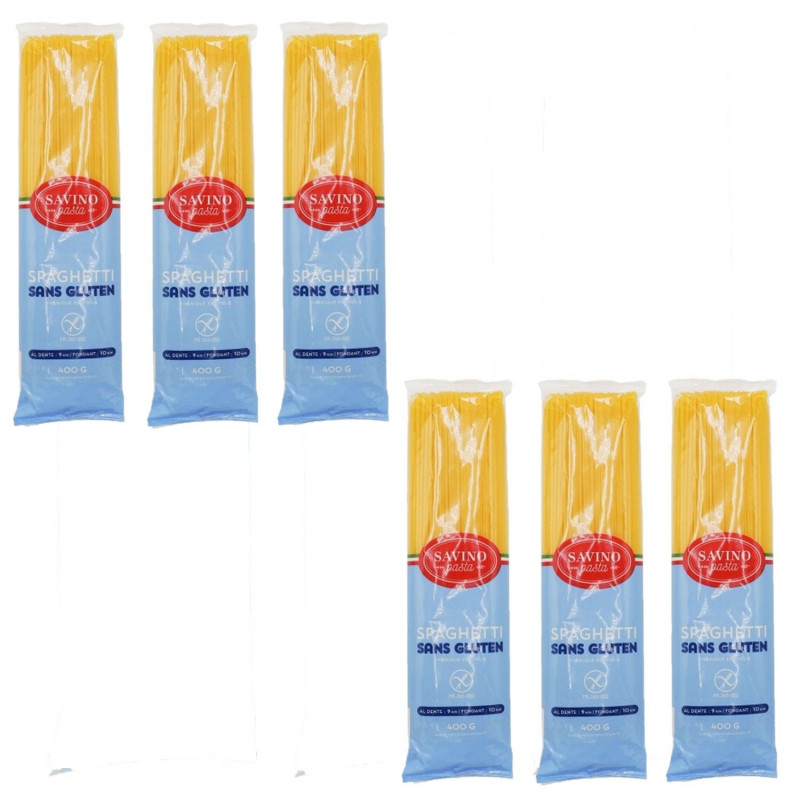 Lot 6x Pâtes Spaghetti - Sans gluten - Paquet 400g