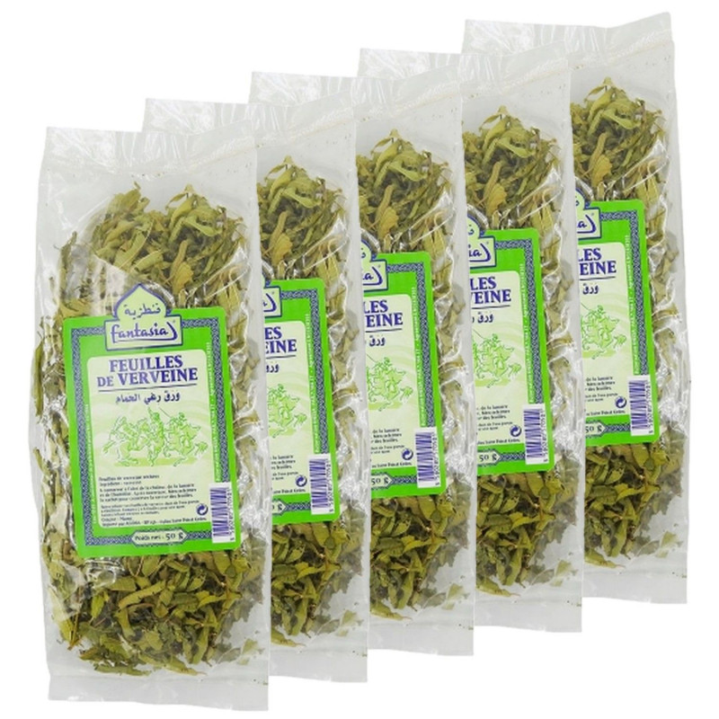 Lot 5x Feuilles de verveine séchées - Paquet 50g