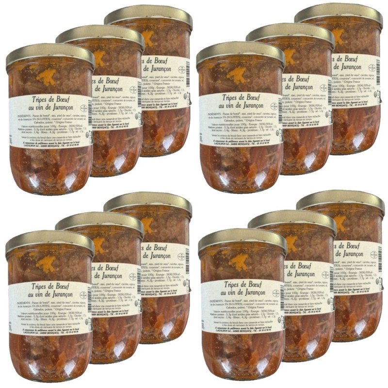 Lot 12x Tripes au vin de Jurançon - Bocal 750g