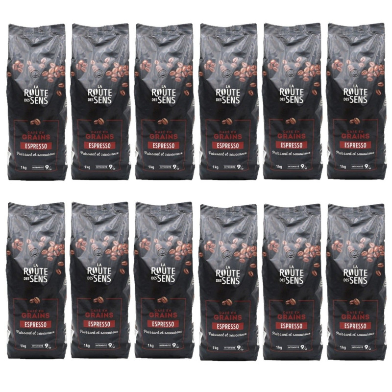 Lot 12x Café en grains expresso - Paquet 1kg