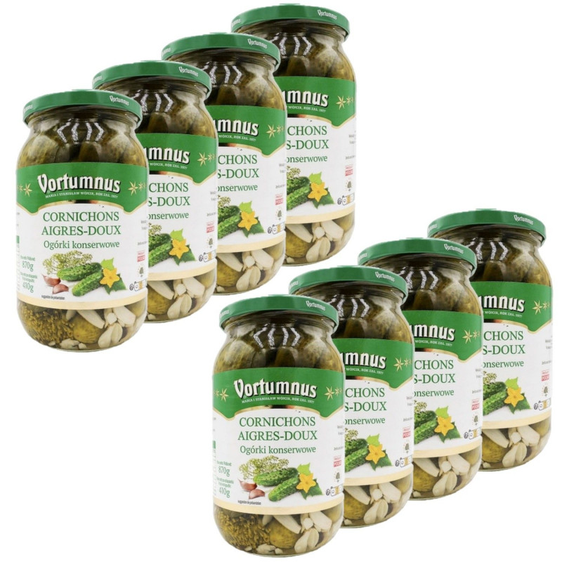 Lot 8x Cornichons aigres-doux - Bocal 870g