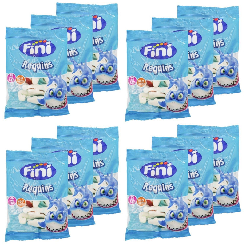Lot 12x Bonbons requins - Halal - Paquet 90g