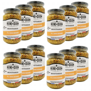 Lot 12x Moutarde à l'ancienne - Bocal 350g