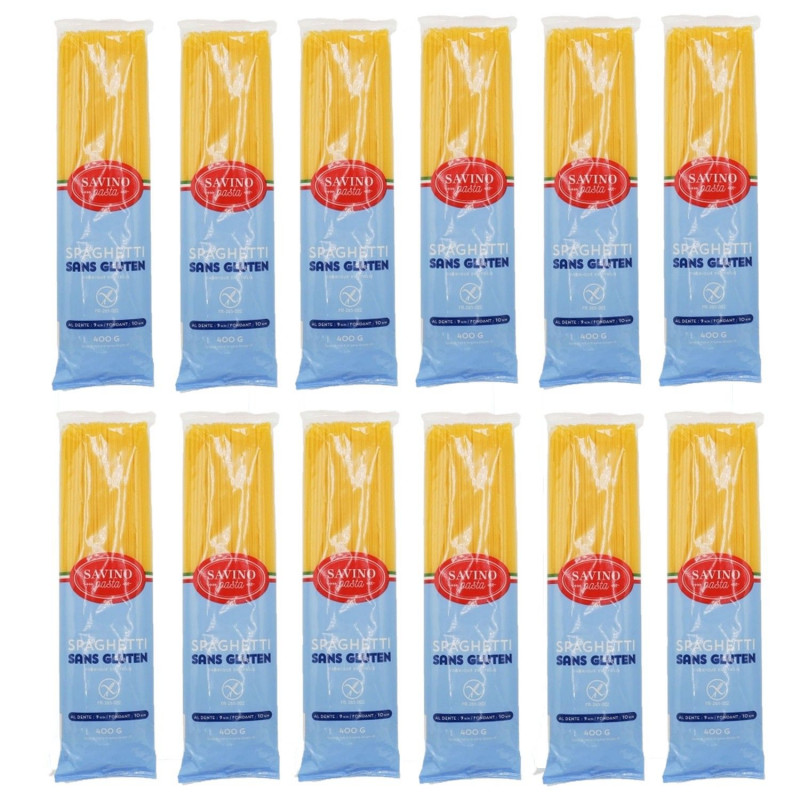 Lot 12x Pâtes Spaghetti - Sans gluten - Paquet 400g
