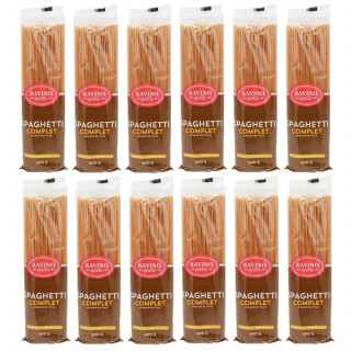 Lot 12x Pâtes Spaghetti au blé complet - Paquet 500g