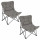 Lot de 2 fauteuils de camping pliants matelassés - Gris foncé