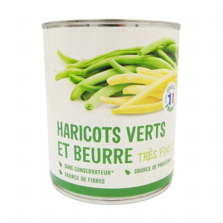 Duo de haricots verts et haricots beurre - Conserve 800g