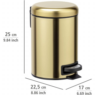 Poubelle à pédale indus Leman - 3 L - Doré mat