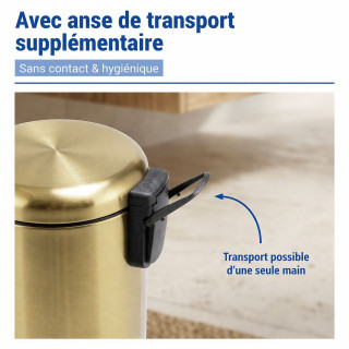 Poubelle à pédale indus Leman - 3 L - Doré mat