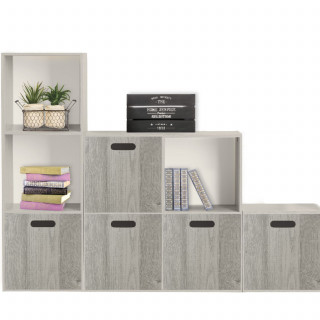 Boîte de rangement en MDF effet bois Mix n' modul - L. 31 x l. 31 cm - Couleur chêne gris