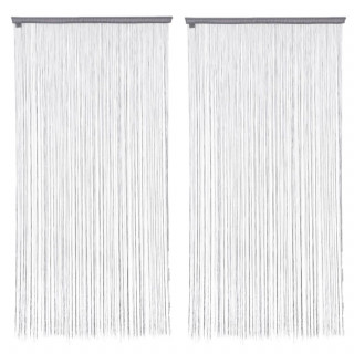 Lot 2x Rideau fils - 90 x 200 cm - Gris