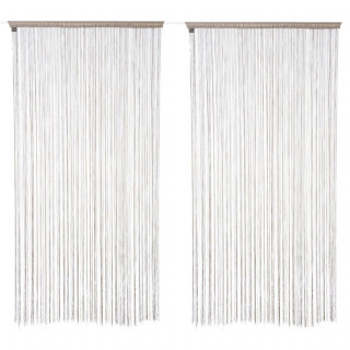 Lot de 2 rideaux fils - 90 x 200 cm - Couleur Lin