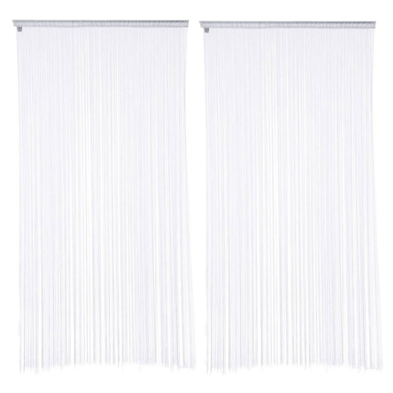 Lot de 2 rideaux - 90 x 200 cm - Blanc