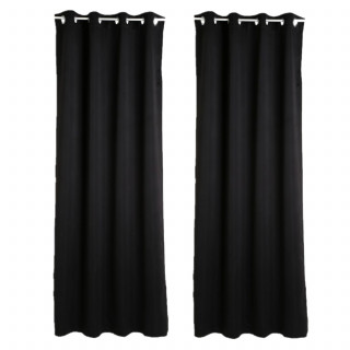 Lot de 2 Rideaux occultants Louisa - 140 x 260 cm - Noir
