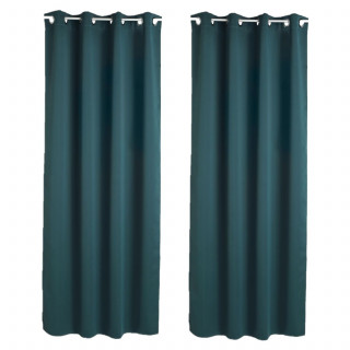 Lot de 2 Rideaux occultants Louisa - 140 x 260 cm - Bleu orage