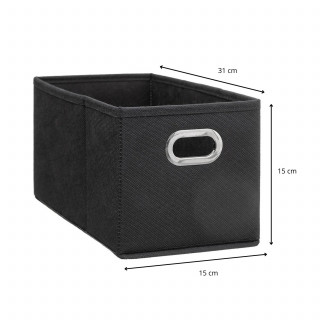 Lot de 2 Boites de rangement Largeur 15 x Hauteur 31 cm - Gris anthracite