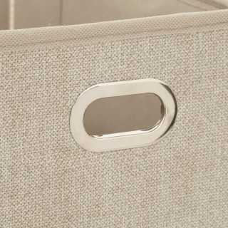 Lot de 2 boîtes de rangement en tissu L. 31 x l.15 x H. 15 cm - Beige chiné