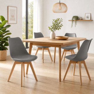 Lot de 4 Chaises design scandinave Baya - Gris foncé
