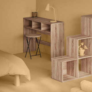Lot de 2 tabourets d'appoint pliants effet bois et métal