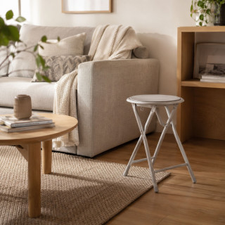 Lot de 6 tabourets d'appoint pliables en PVC beige
