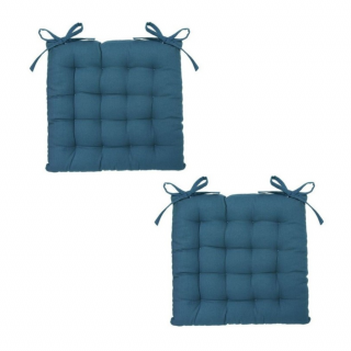Lot 2x Galette de chaise - Bleu Canard