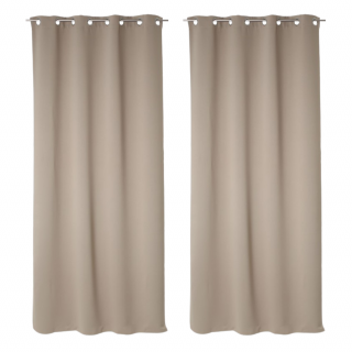 Lot de 2 Rideaux occultants Louisa - 140 x 260 cm - Marron clair