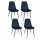 Lot de 4 Chaises design velours Tyka - Bleu